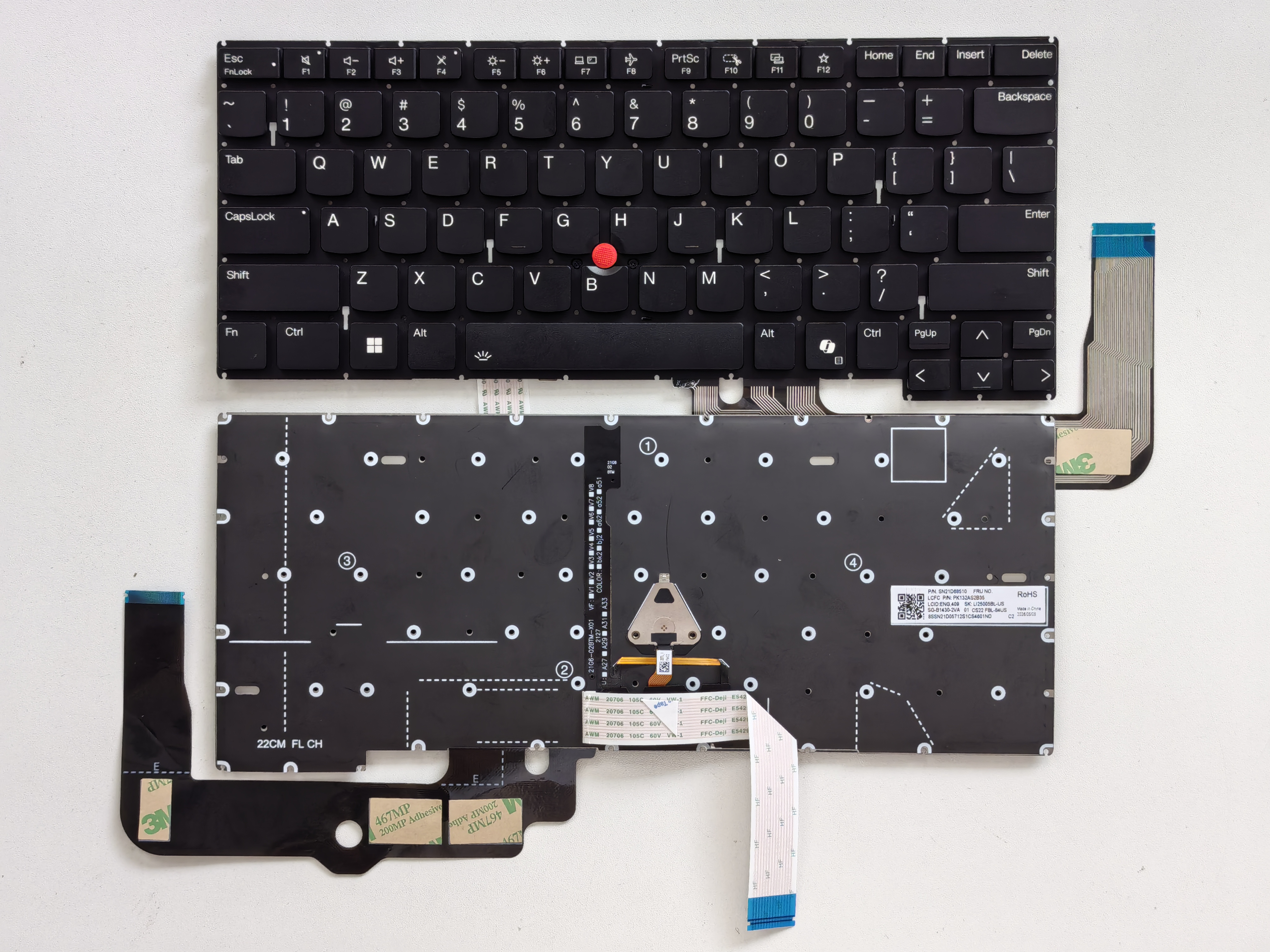 Picture of New Replacement Laptop Keyboard For IBM T14S GEN3 GEN4 AI key/E14 R14 GEN5 GEN6/Neo14 T14P BLACK With Point Backlit (OEM) US Layout